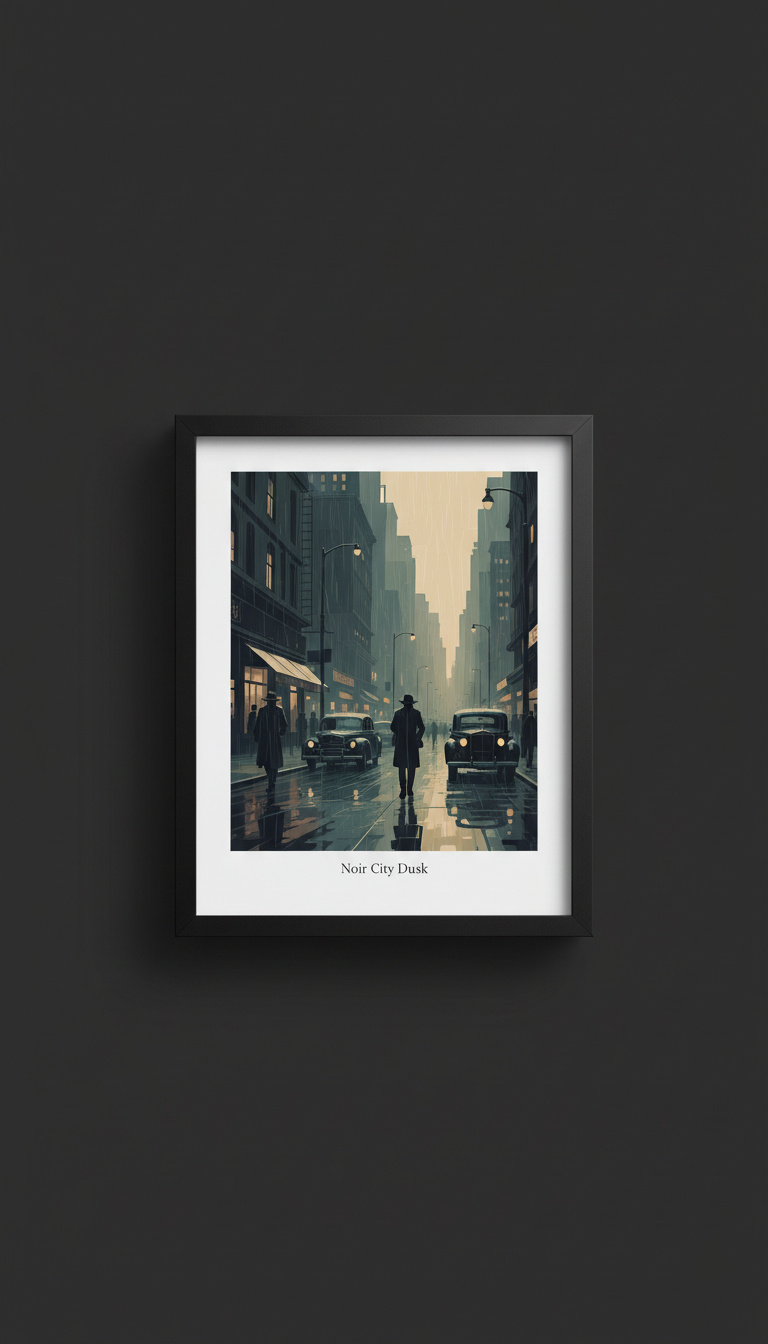 Framed Noir City Dusk Print